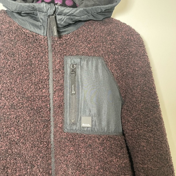 Bench Mens Fleece Maroon Jacket Size Medium - Picture 4 of 9